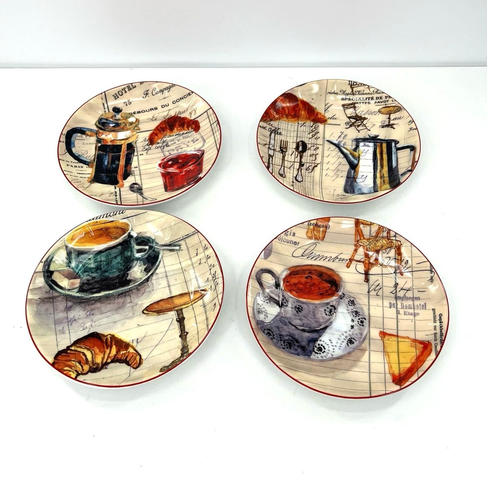 William Sonoma PARIS CAFE by Marc Lacaze desert plates (4)